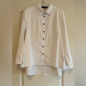 Long-sleeve cotton button down blouse
